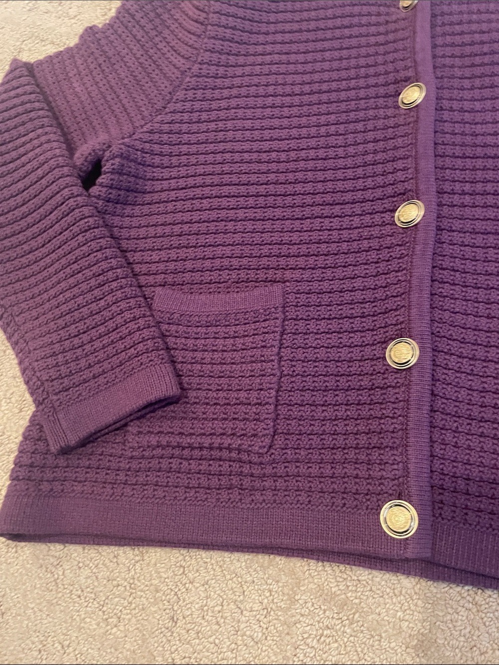 CAbi Purple Knit Button-Front Cardigan - Picture 2 of 5